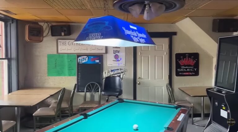 Pool table inside Boschertown Bar & Grill
