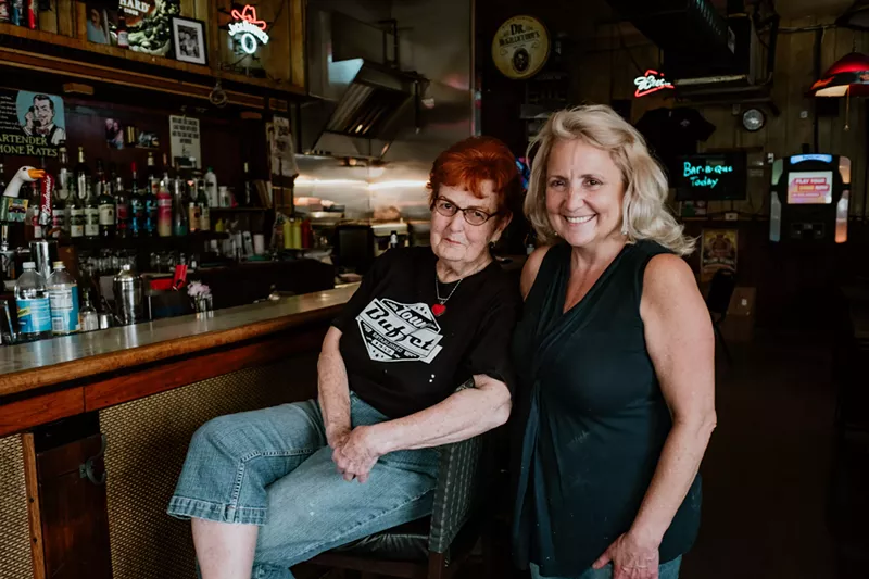 Carol and her daughter at Iowa Buffet