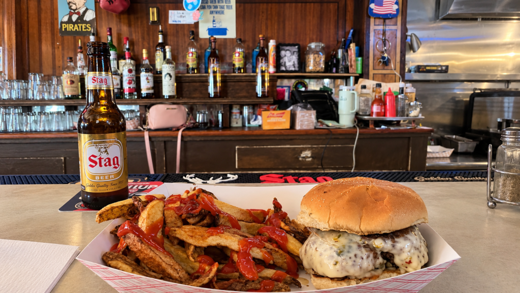 Burger with Provel + Homemade Fries + a Stag at Iowa Buffet