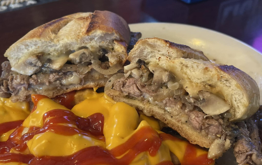 Steak Sandwich at The Off Track Saloon