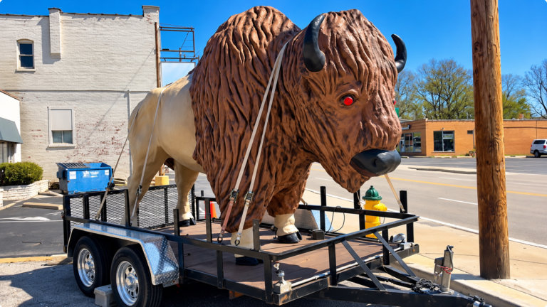 The Trainwreck Saloon bison mascot